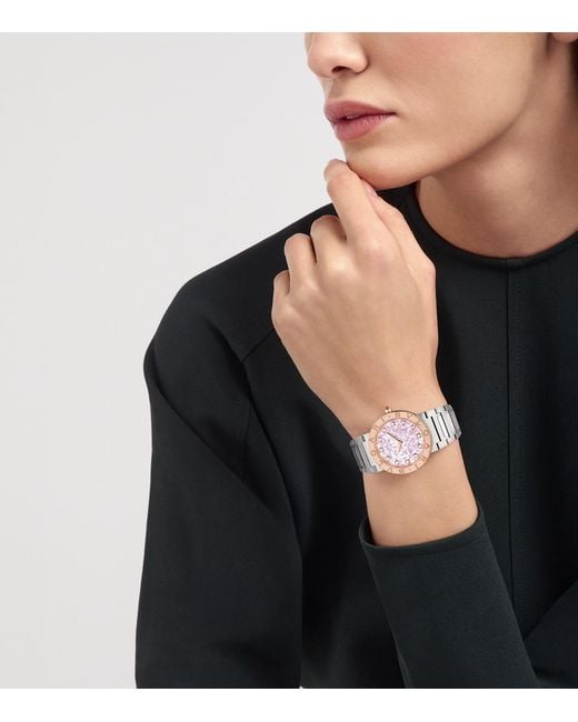 BVLGARI Pink Stainless Steel And Watch