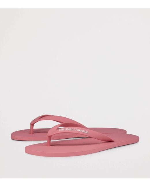 Christian Louboutin Pink The Summer Flat Rubber Sandals for men