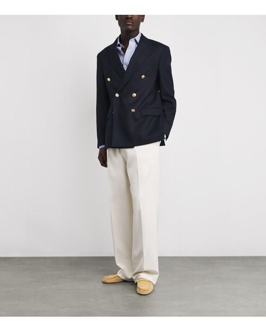Polo Ralph Lauren Blue Wool Double-Breasted Blazer for men