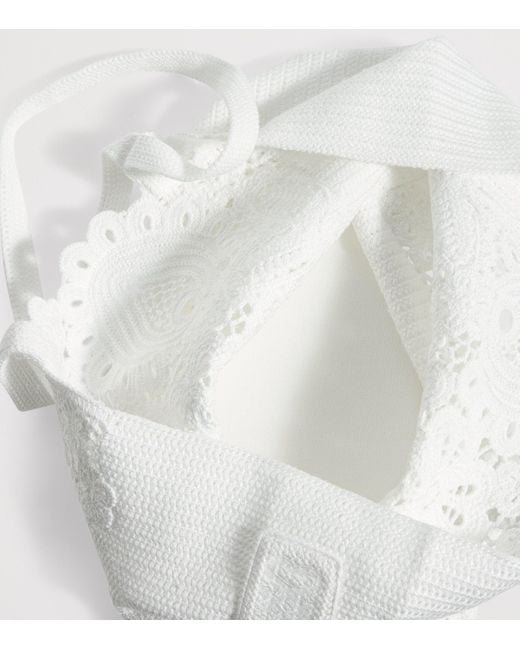Sandro White Crochet Tote Bag