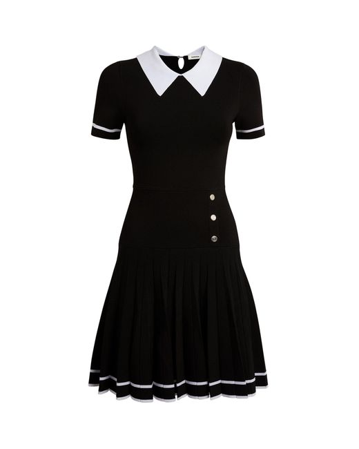 Sandro Contrastcollar Knit Dress in Black Lyst