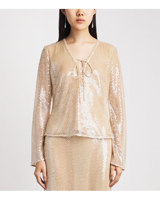 Toccin Natural Sequinned Zuri Blouse