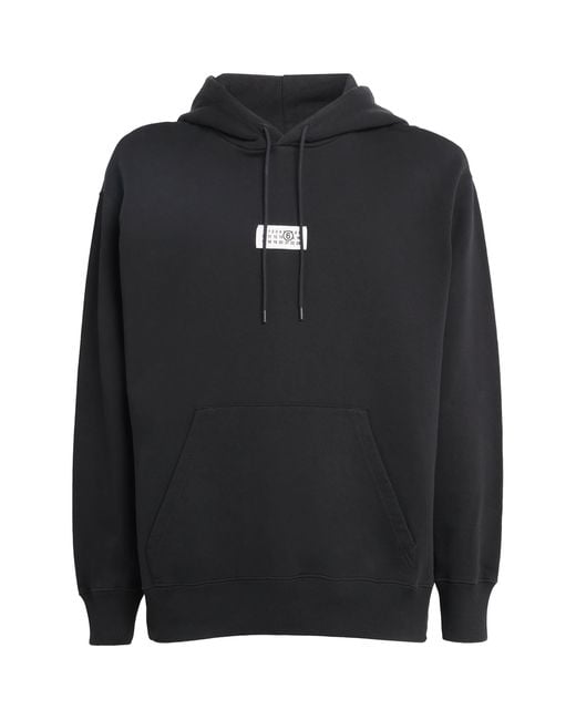 MM6 by Maison Margiela Black Cotton Numeric Hoodie for men