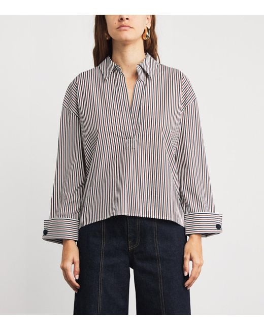 Veronica Beard Gray Stripe Draymond Shirt