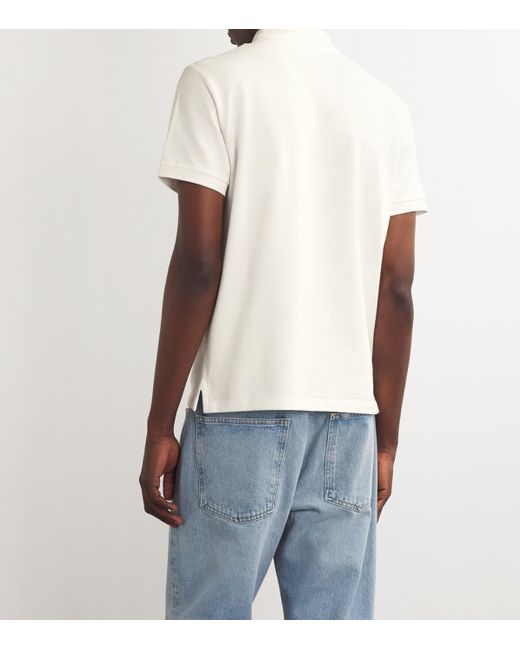 AMI White Organic Cotton Ami De Coeur Polo Shirt for men