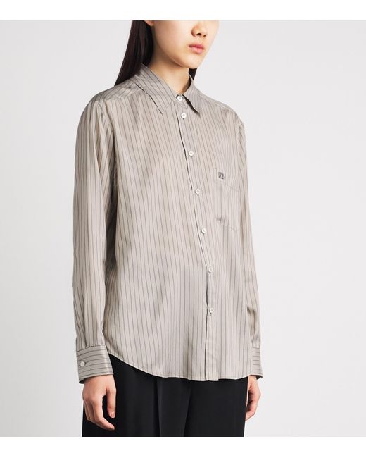 Blazé Milano Gray Silk Stripe Shirt