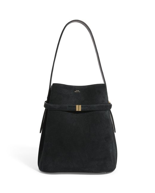 Totême Black Suede Bucket Shoulder Bag