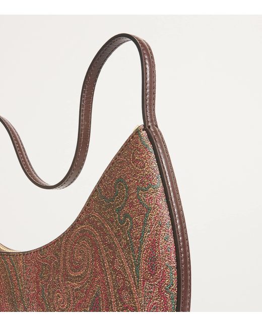 Etro Brown Small Paisley Print Shoulder Bag