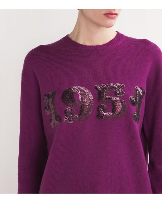 Max Mara Purple Wool-Cashmere Sweater