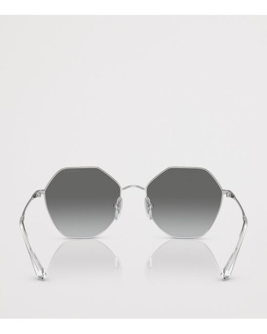 Vogue Gray Metal Irregular Sunglasses