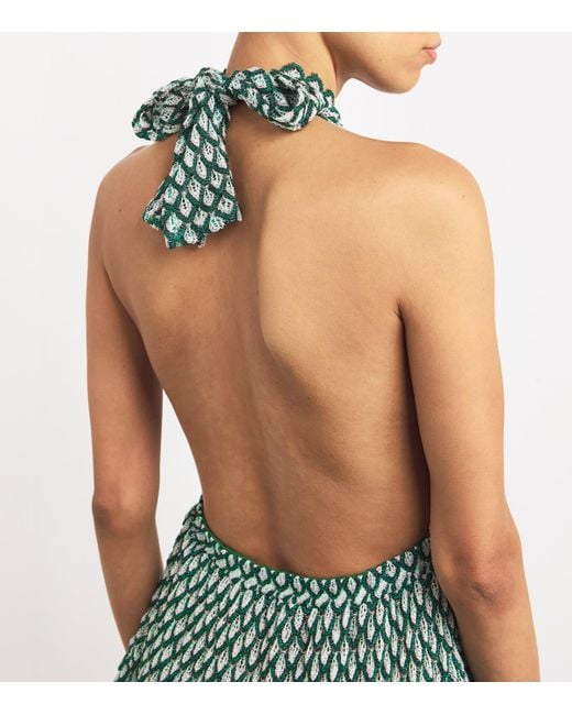 Missoni Metallic Jacquard Mini Dress in Green | Lyst Missoni Metallic Jacquard Mini Dress in Green | Lyst