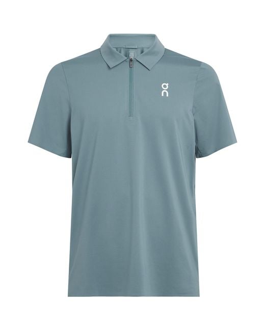 On Shoes Blue Court Polo Shirt for men
