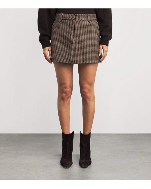 PAIGE Brown Houndstooth Bobbi Mini Skirt