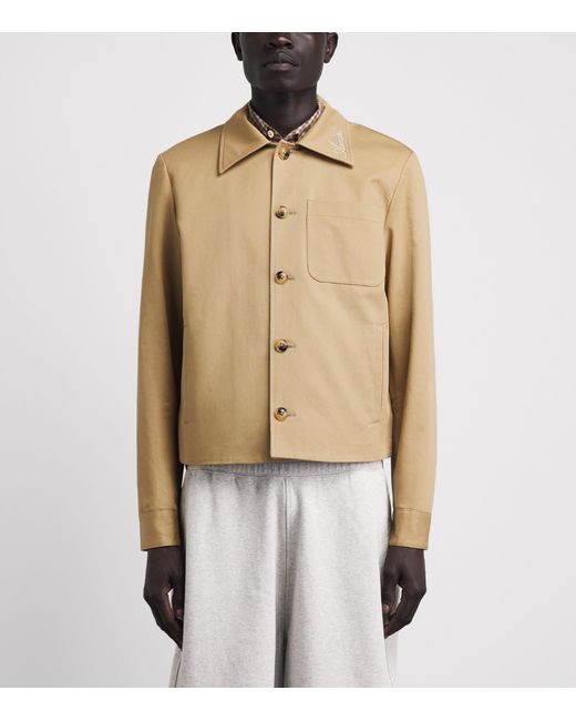 Amiri Natural Cotton Script Shacket for men
