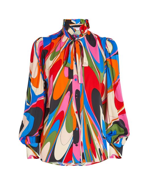 Emilio Pucci Blue Pussybow-tie Shirt