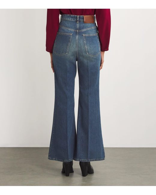 Victoria Beckham Blue Kick Wide-Leg Jeans