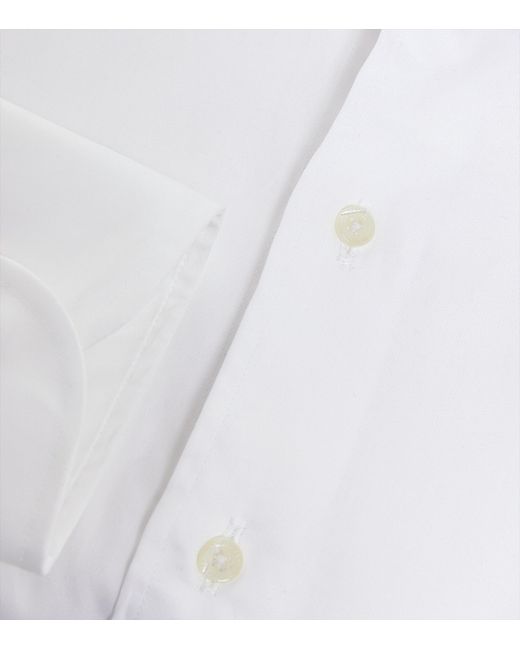 Corneliani White Cotton Twill Long-Sleeve Shirt for men