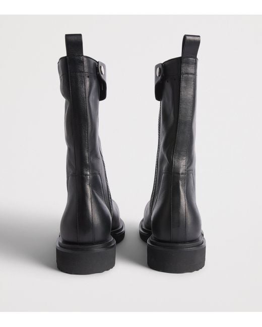 Rick Owens Black Leather Creeper Gabe Ankle Boots for men