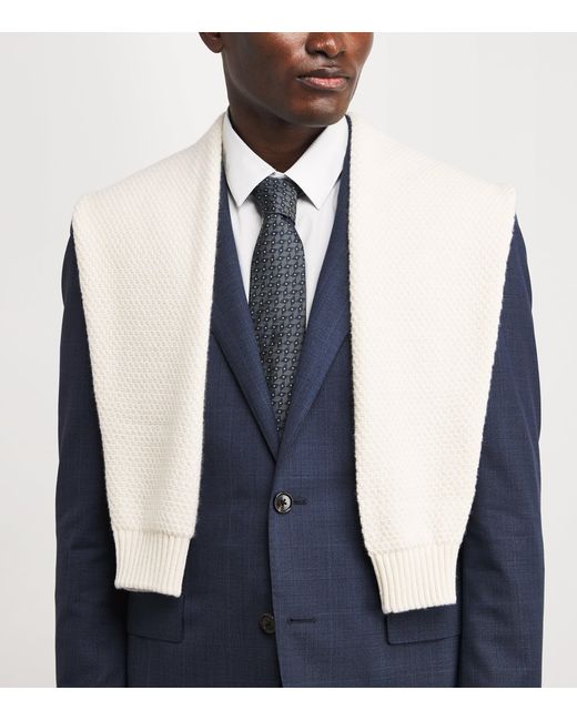 Giorgio Armani Blue Silk Geometric Tie for men