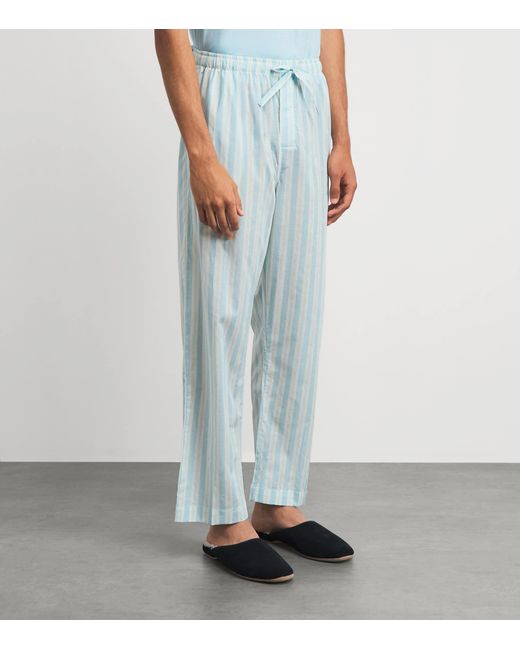 Derek Rose Blue Cotton Amalfi Lounge Trousers for men