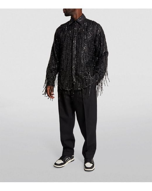 マルモア 【marmors】tweed fringe shirt BLACK Checked Fringe Shirt in Brown – lorenz Menswear