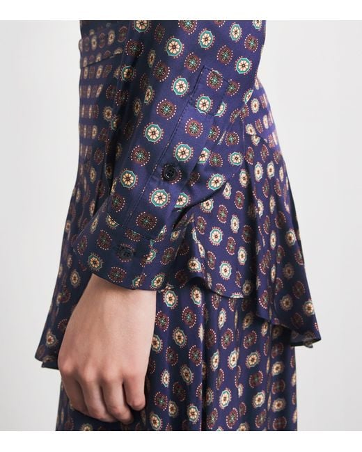 Claudie Pierlot Blue Silk Printed Shirt