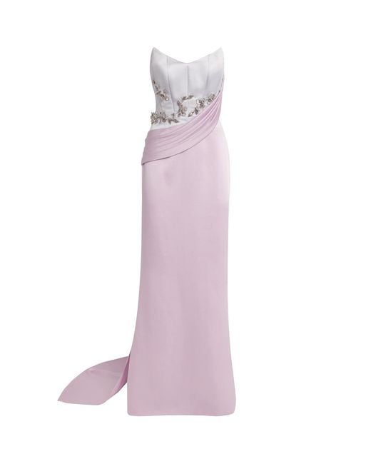 Sabina Bilenko Pink Embellished Sacha Corset Gown