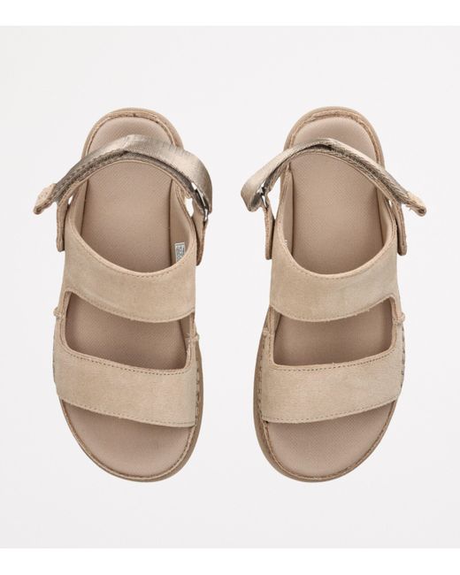 Ugg Natural Suede Goldenstar Glide Sandals 25
