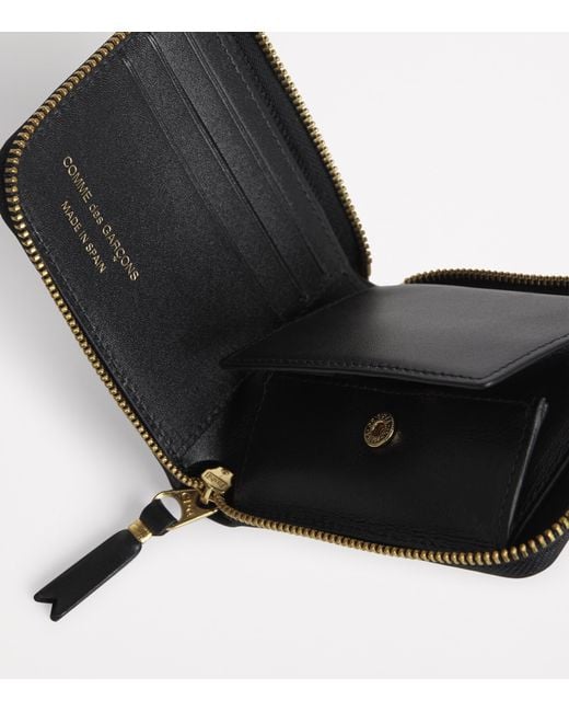 Comme des Garçons Black Leather Zipped Wallet for men