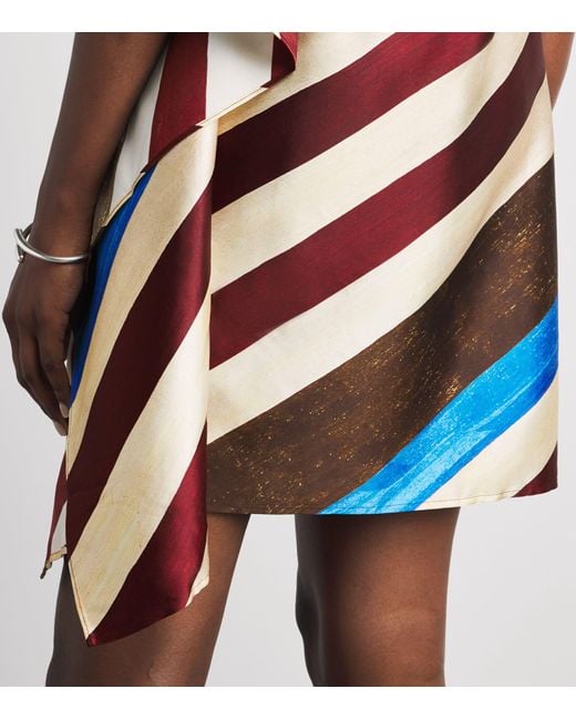 Staud Blue Stretch-Silk Sabina Mini Dress