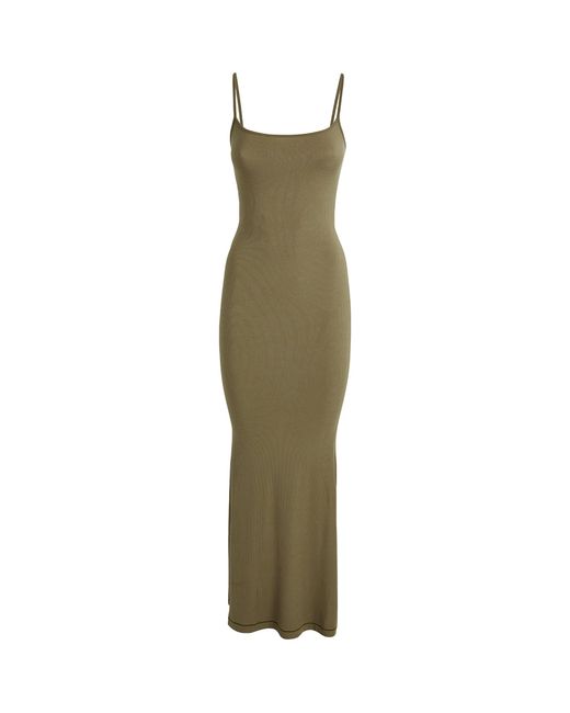 Skims Green Soft Lounge Long Slip Dress
