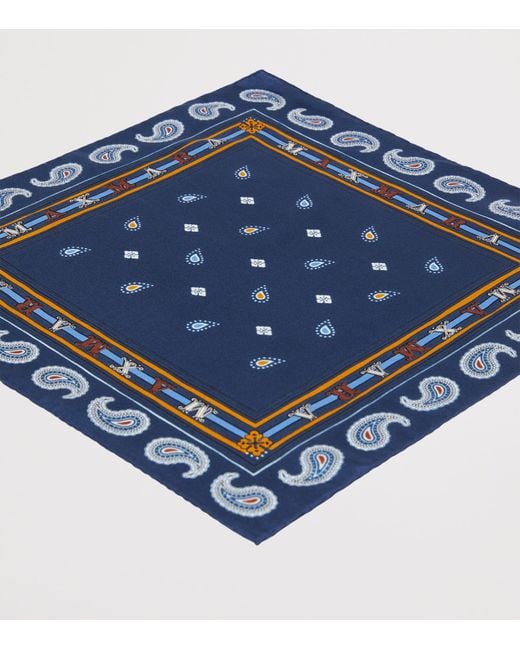 Max Mara Blue Silk Printed Scarf