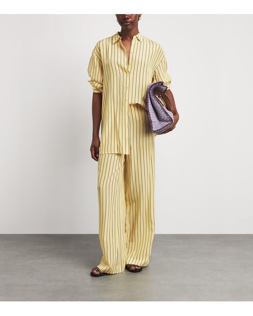 Staud Metallic Silk Stripe Nolan Shirt