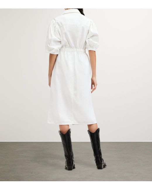 AllSaints White Denim Osa Midi Dress