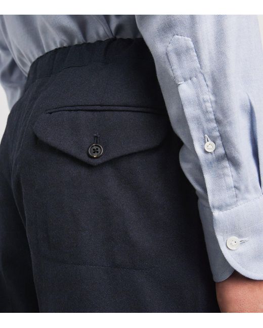 FIORONI CASHMERE Blue Virgin Wool Straight Chinos for men