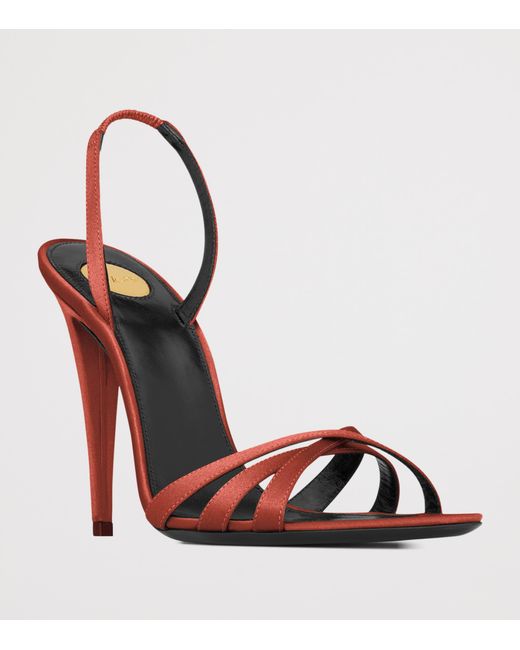 Saint Laurent Red Satin Kate Sandals 110