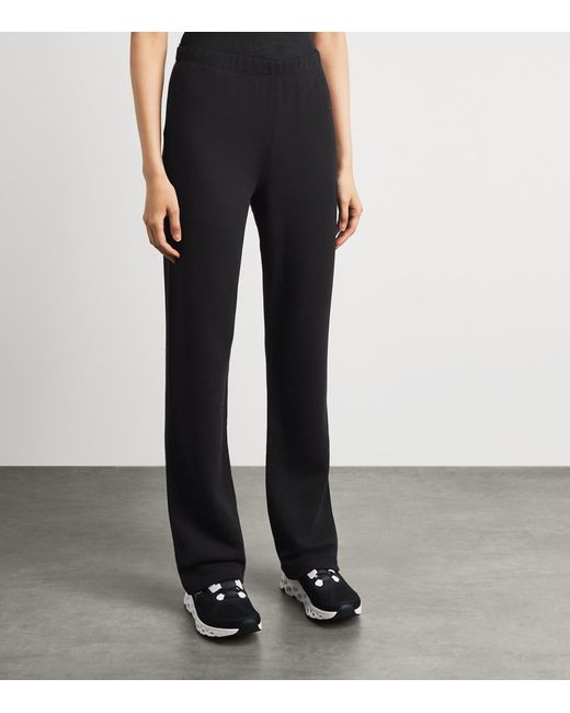 ÉTERNE Black Cotton-Modal Straight-Leg Sweatpants