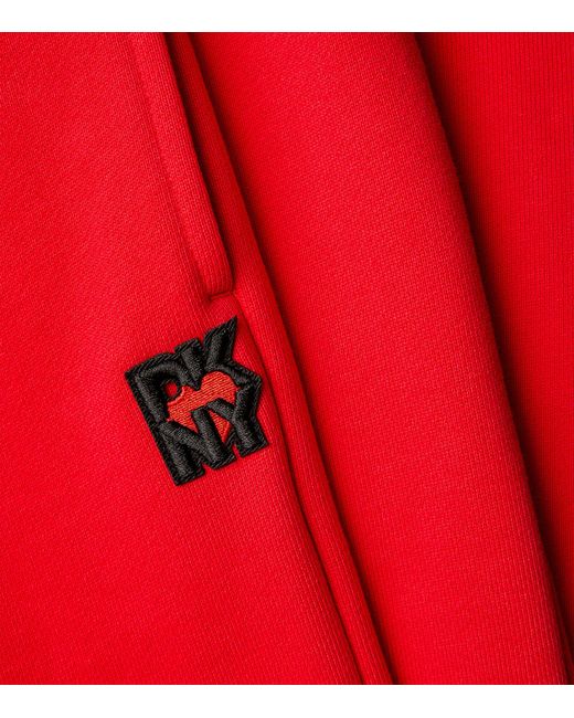 DKNY Red Cotton Terry Logo Sweatpants