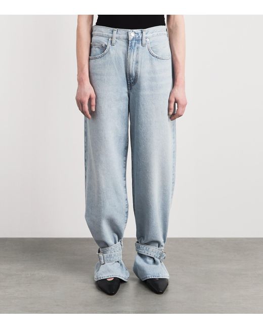 Agolde Blue Cinched-Hem Jeans