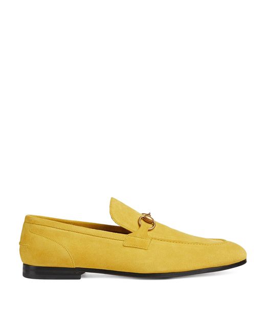 Gucci Yellow Suede Jordaan Loafers