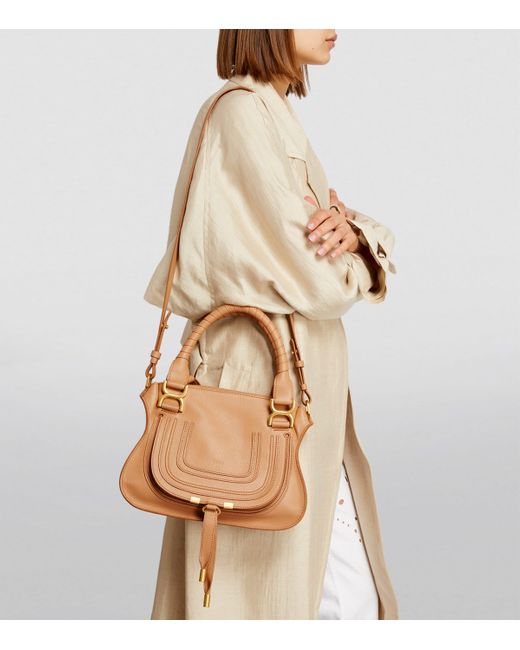 Chloé Brown Small Leather Marcie Top-Handle Bag