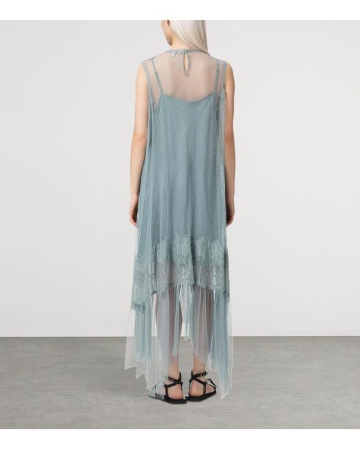 AllSaints Blue Lace Overlay Clara Dress