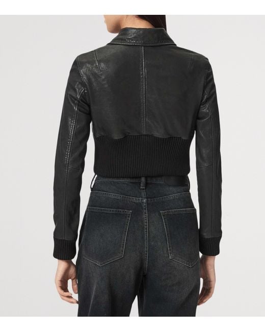 AllSaints Black Leather Lena Jacket