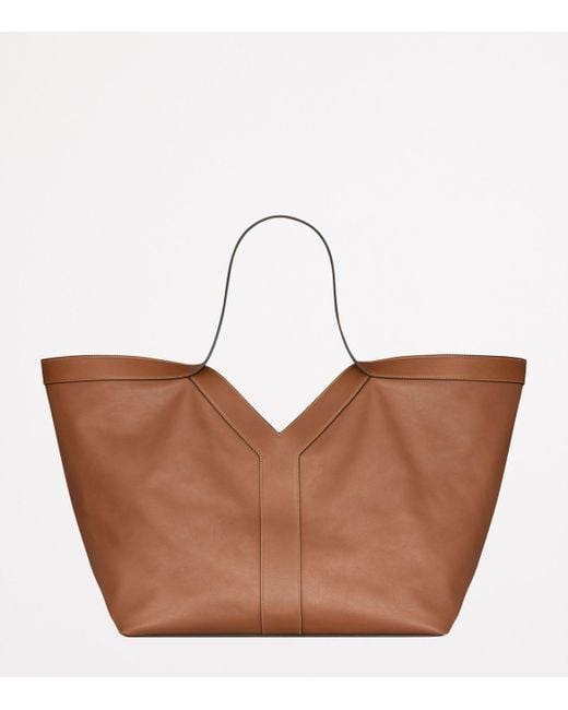 Saint Laurent Brown Y Tote Bag