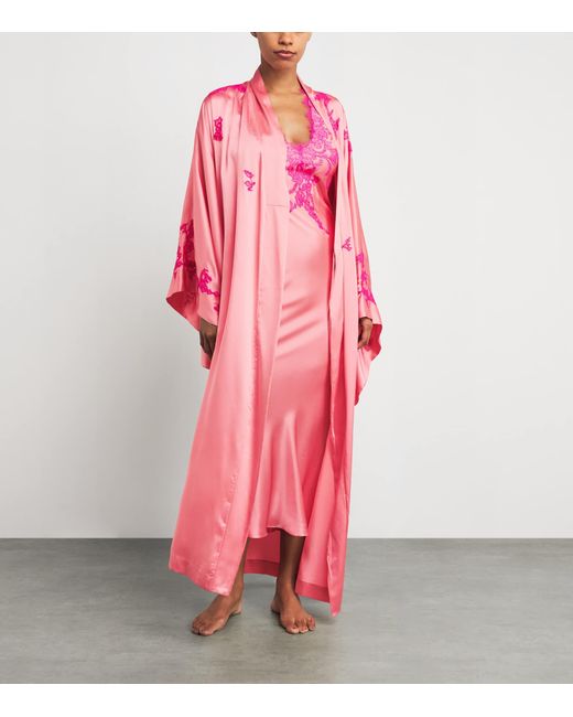 Torlowei Pink Silk Tokoni Long Kimono
