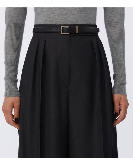 Max Mara White Leather Slim Belt