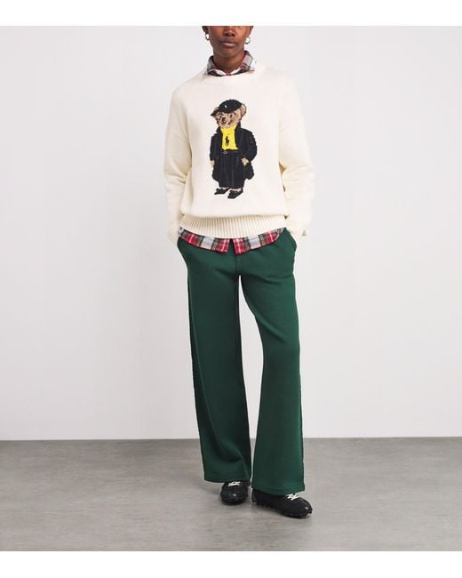 Polo Ralph Lauren White Cotton Polo Bear Sweater