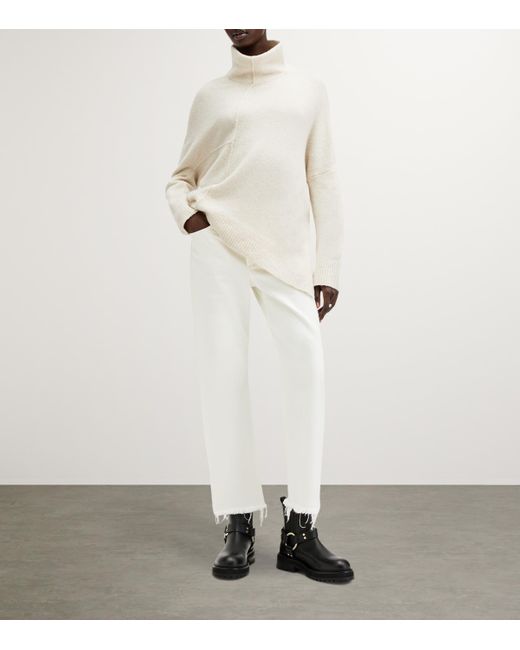 AllSaints White Lock Rollneck Sweater