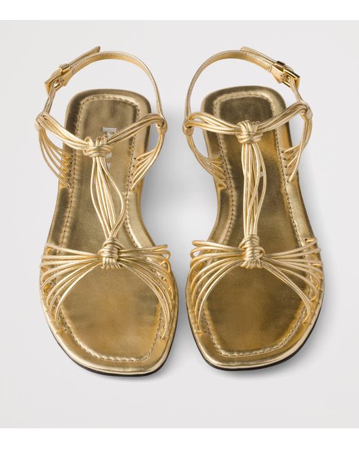 Prada Natural Nappa Leather Sandals