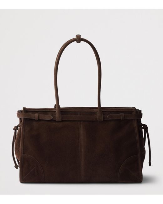 Prada Black Large Suede Bonnie Shoulder Bag